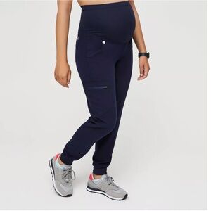 Figs Zamora Maternity Scrub Joggers Navy Blue - Large